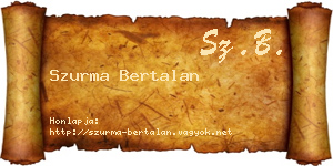 Szurma Bertalan névjegykártya