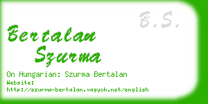 bertalan szurma business card
